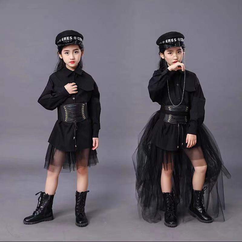 Summer Clothing Model - Детский черный костюм для девочек, модель