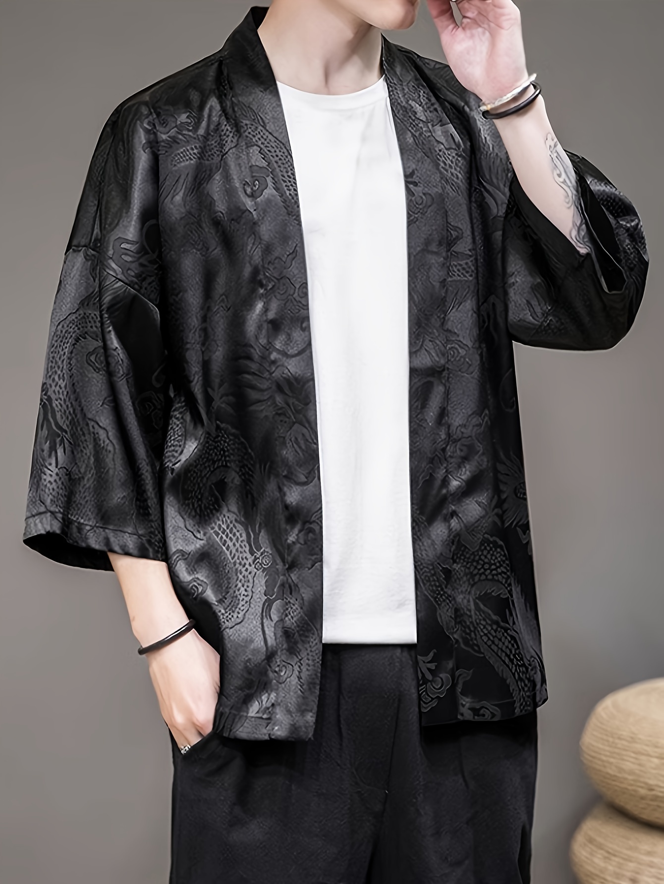 Summer Clothing Design - Летнее мужское кимоно 2026 с 3D-принтом: