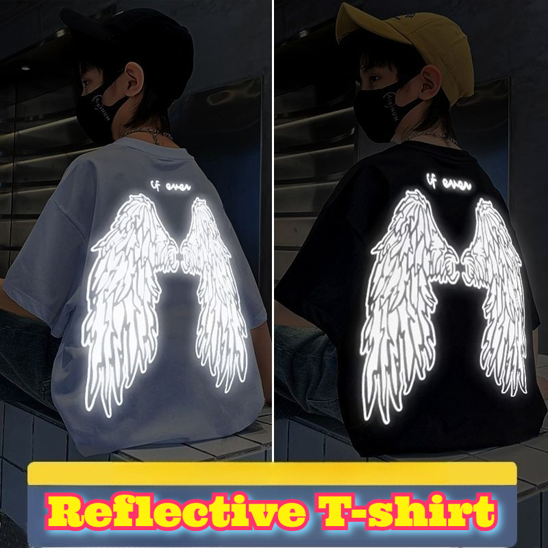Summer Clothing Boys - Молодежная футболка со светоотражающими крыльями, хлопковая