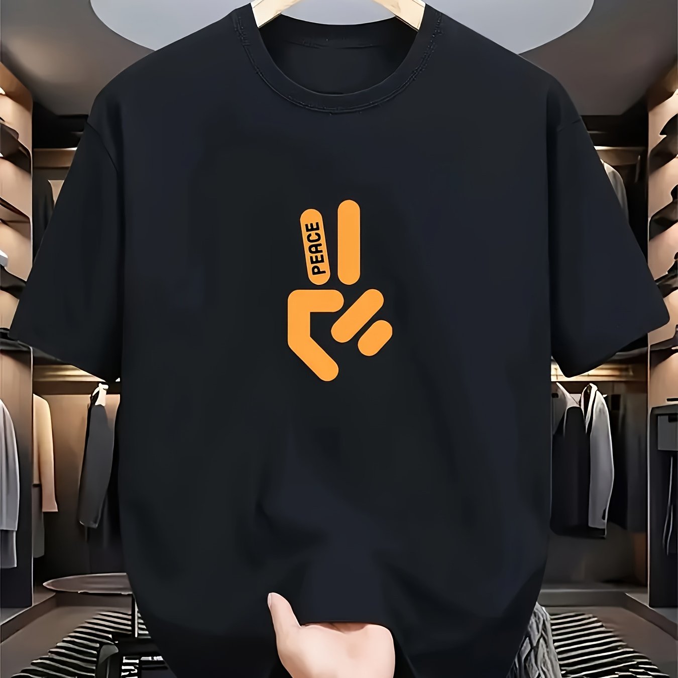 Summer Clothing Essentials Men - Мужская стильная черная футболка с коротким