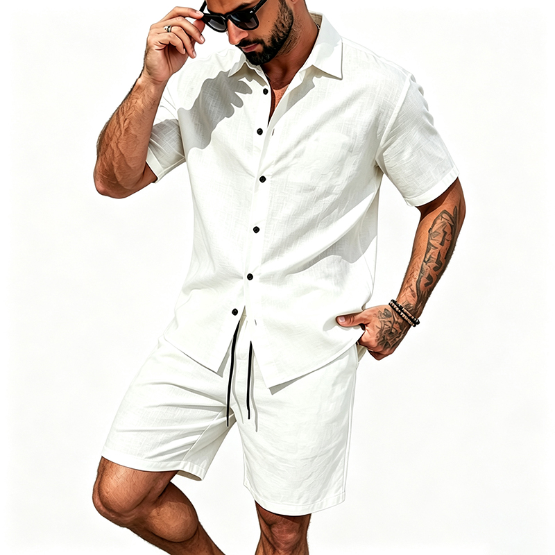 Мужской льняной комплект из дв – обзор и цена Summer Clothing Types